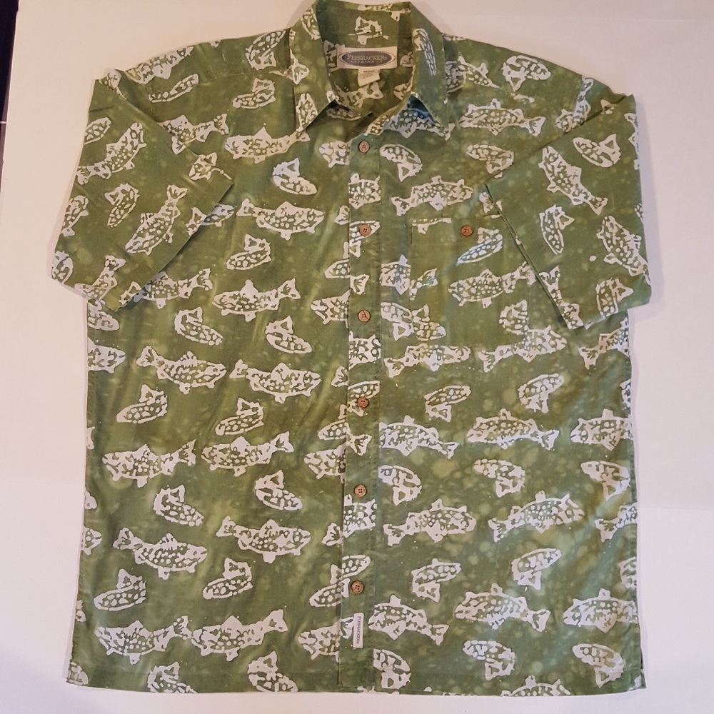 Sporty All Cotton Flyshackers Camp Shirt Size M